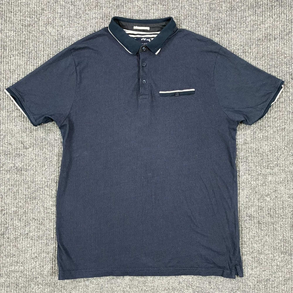 Cactus Man Polo Shirt Mens Size Large Blue Stretch Short Sleeve Casual